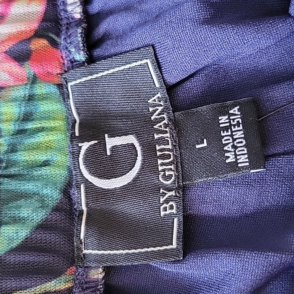 NWT G By Giuliana Aria Mesh Knit Pull On Ruffled Shorts Citrus Fruits Resort L - Picture 8 of 11